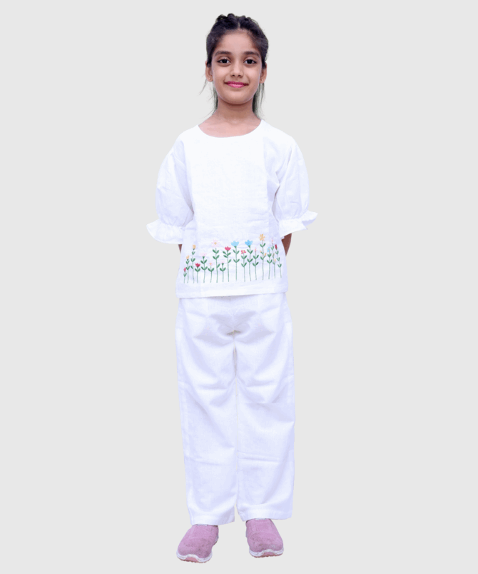 White Multi Floral Co-ord Set - Image 2