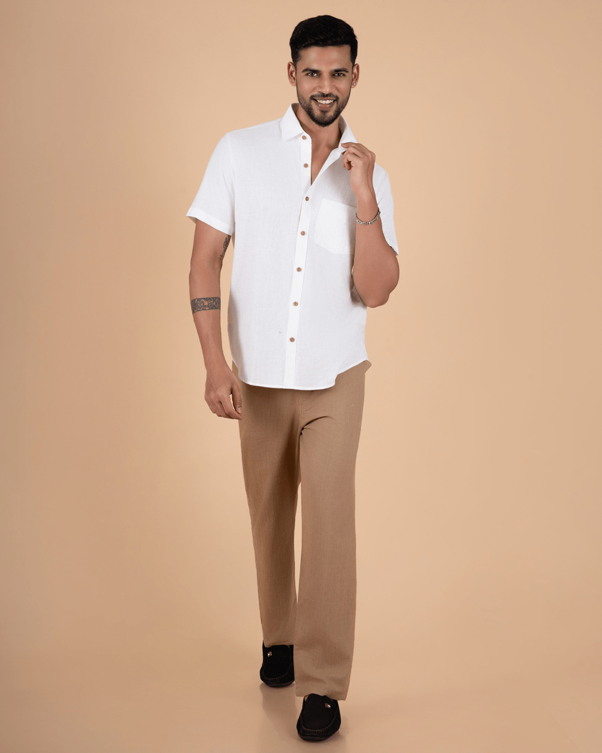 Elegant White Half Sleeve Shirt - Image 3