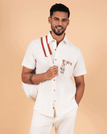 Natural Raw Threaded Pocket Shirt