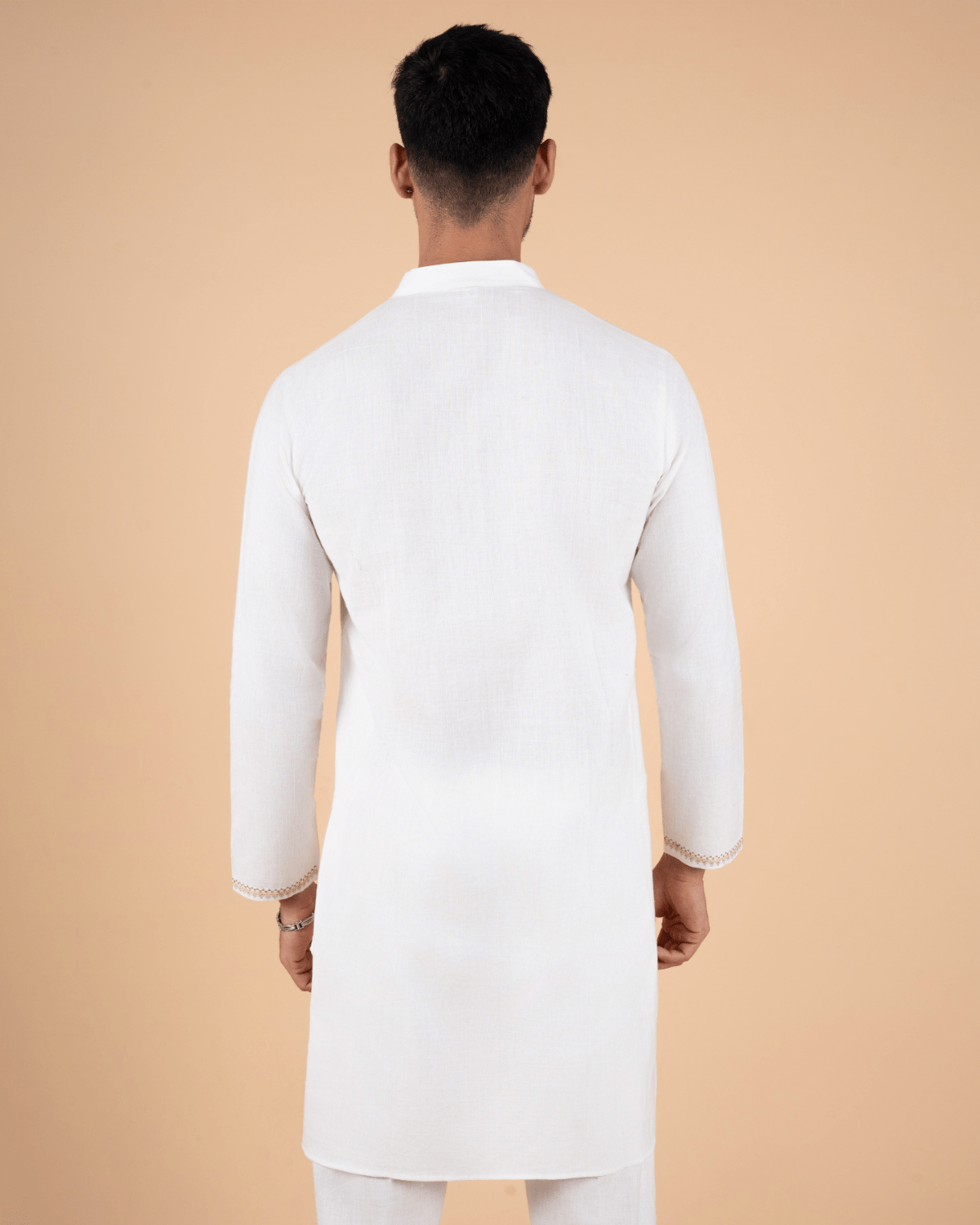 Natural Raw Embrodiered Kurta Set - Image 4