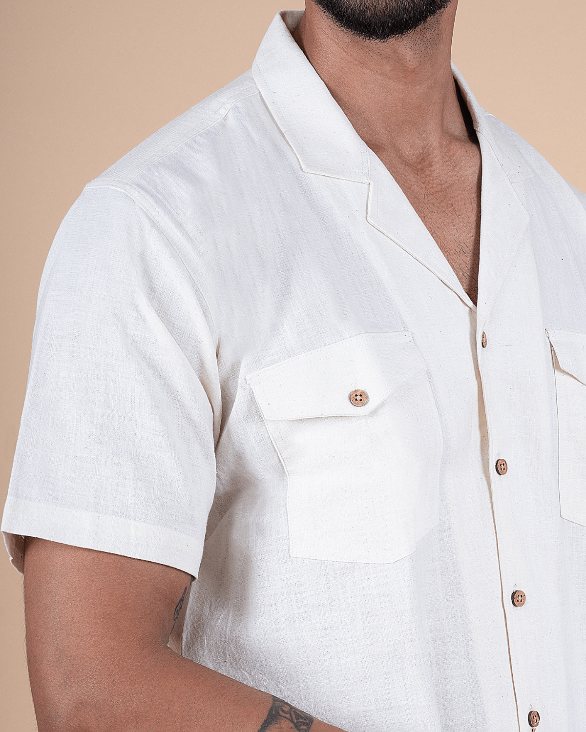 Natural Raw Double Pocket Shirt - Image 4