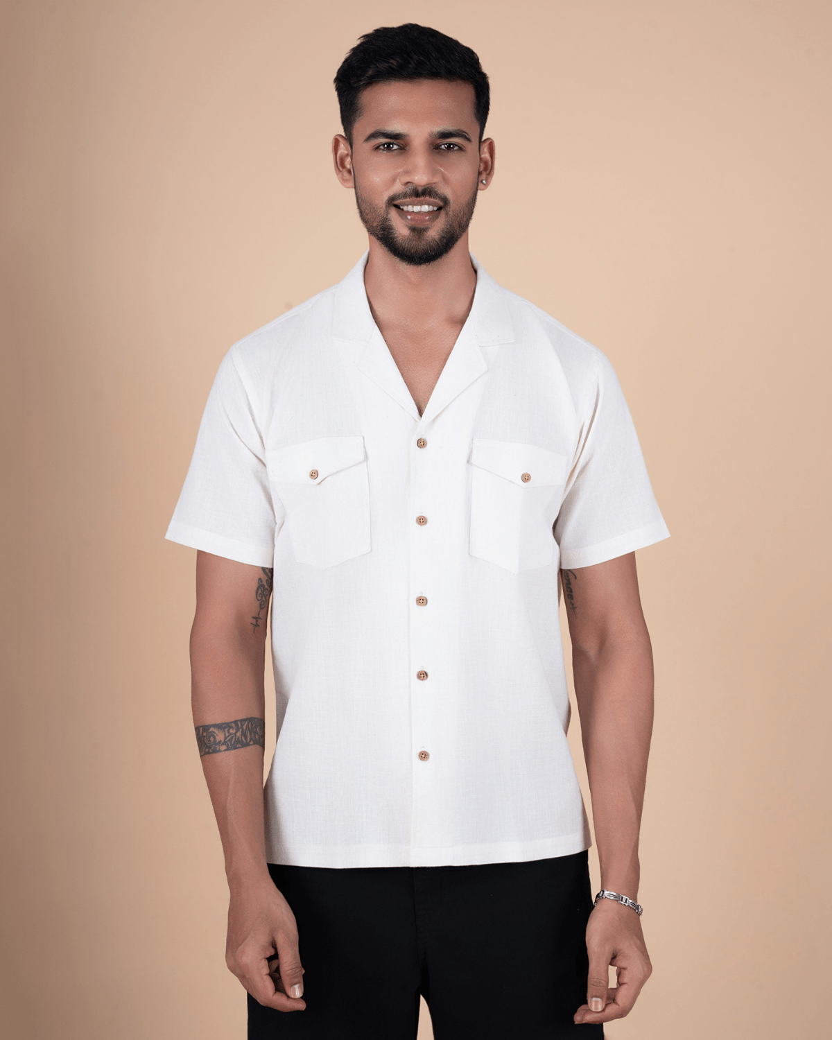 Natural Raw Double Pocket Shirt