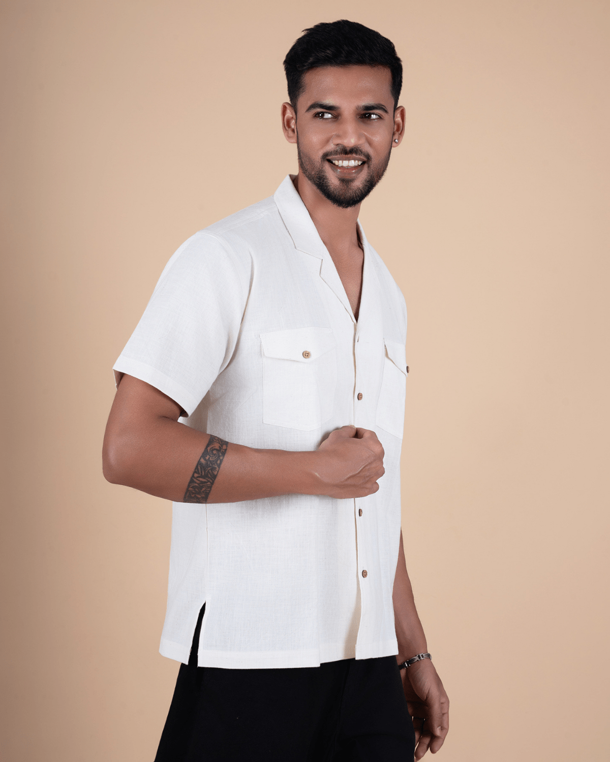 Natural Raw Double Pocket Shirt - Image 2
